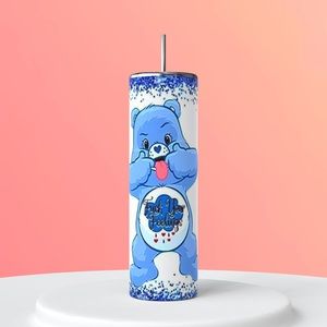 Blue Swear Bear F@ck your feelings tumbler 20 oz